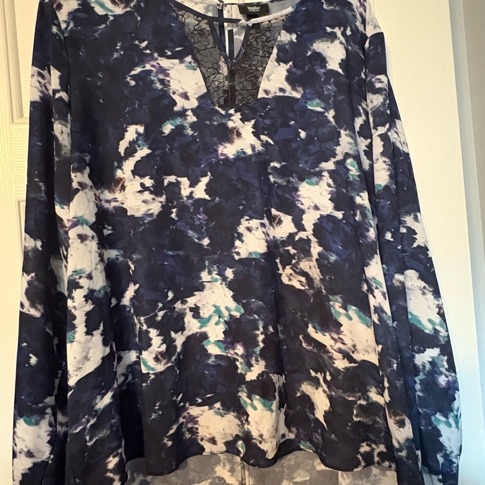 Mossimo Supply Co. Navy and Teal Blouse